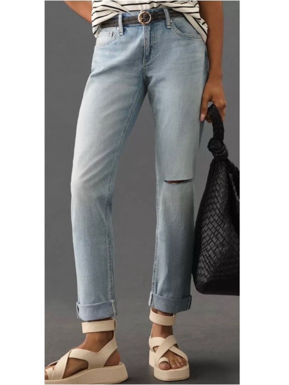 Rag & Bone Dre Low-Rise Slim Boyfriend Jeans Size 27 Whitehaven Distressed